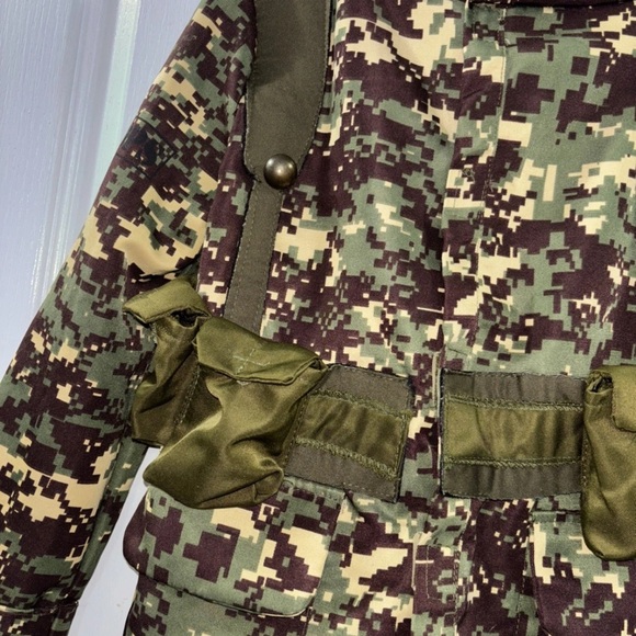 Disguise Kids Soldier Army Camo Halloween Costume Outfit Top Pants Set Sz S(4-6) - Picture 3 of 12